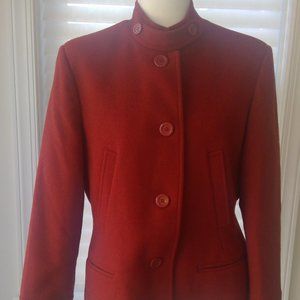 Harve Bernard Red Wool Short Coat Size 10